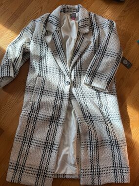 Vince Camuto Black and White Plaid Bouclé Jacket BNWT